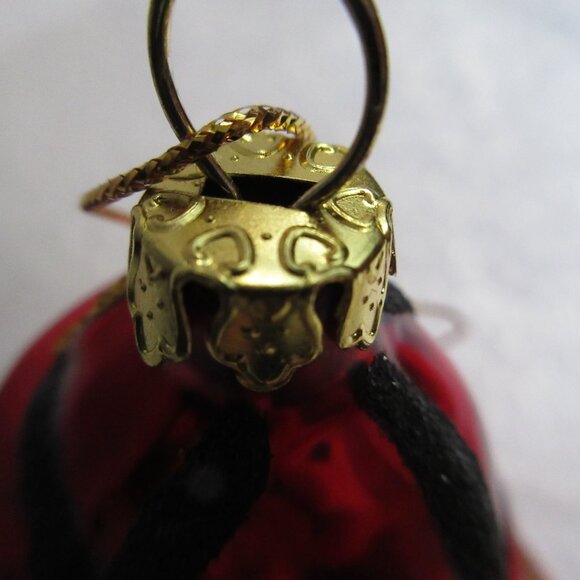 Anthropologie Glass Fireman Snowman Christmas Ornament Glitter Trim 6" - Picture 9 of 13